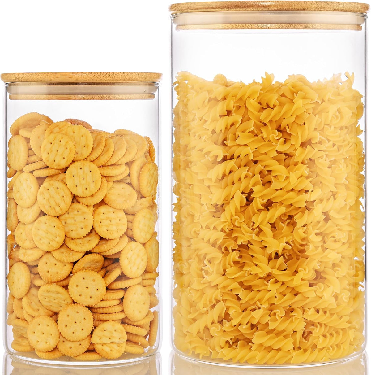 Extra Large Glass Flour and Sugar Storage Containers with Airtight Lid,132 floz x1 & 65 floz x1