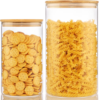Extra Large Glass Flour and Sugar Storage Containers with Airtight Lid,132 floz x1 & 65 floz x1