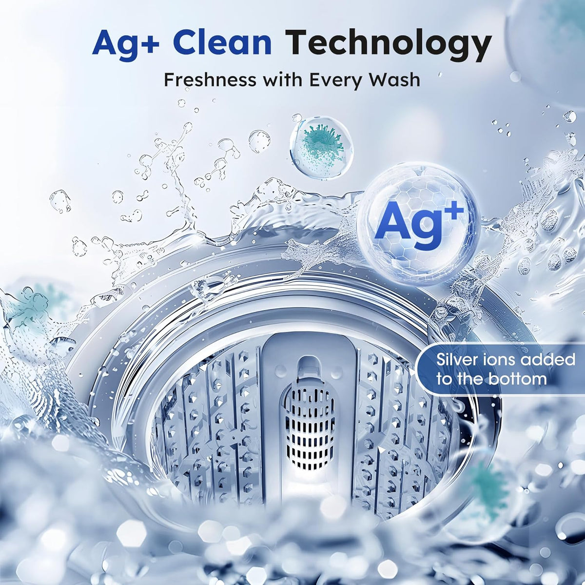 1.0 Cu.ft Portable Washing Machine for Home & Apartment, Full-Automatic Clothes Washer with 6 Water