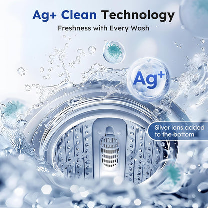 1.0 Cu.ft Portable Washing Machine for Home & Apartment, Full-Automatic Clothes Washer with 6 Water