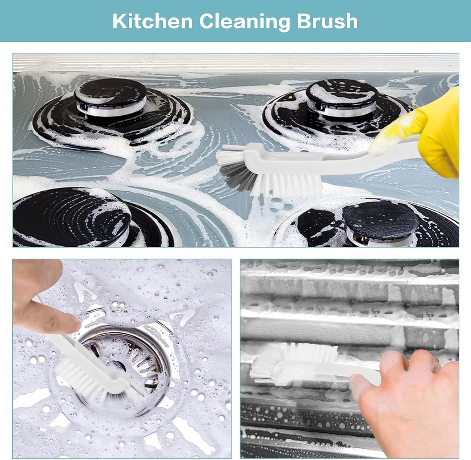 8 Pcs Dish Brush Bottle Bathroom Scrub Brushes Kitchen Cleaning Brush Right Angle Kitchen Brush
