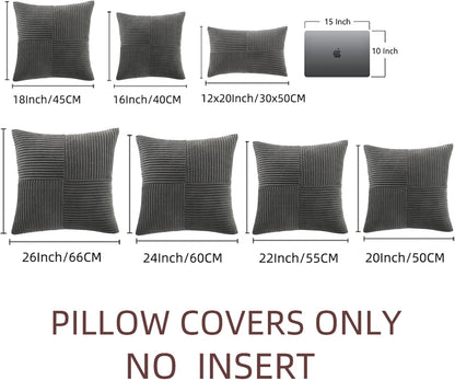 Fancy Homi 2 Packs Dark Gray Samll Decorative Throw Pillow Covers 12x12 Inch with for Couch Bed