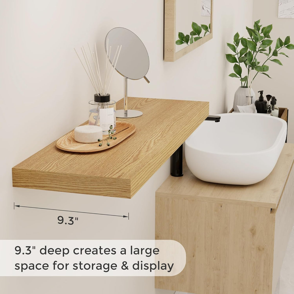 Rustic Wood Floating Shelves 32 Inch Long, 9 Inch Deep Wall Shelves for Home Decor, 32 x 9 Floating