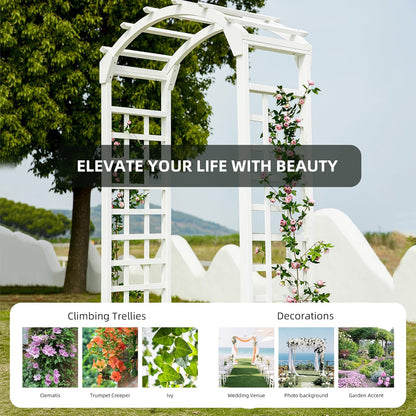 Solid Fir Wooden Garden Arch Premium Outdoor Trellis for Climbing Plants, 84.5”H×49.37”W×23.5’’D