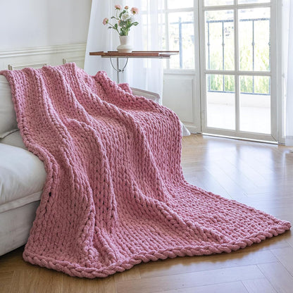Chunky Knit Blanket - Luxury Soft Cozy 40 * 50 Throw Blanket,100% Woven Blanket Rope Knot Throw