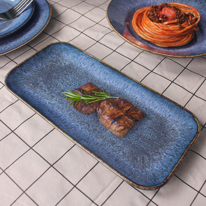 Porcelain Plate Set Large Serving Tray Set of 4, Reusable Serving Platters for Party Food, Cookie