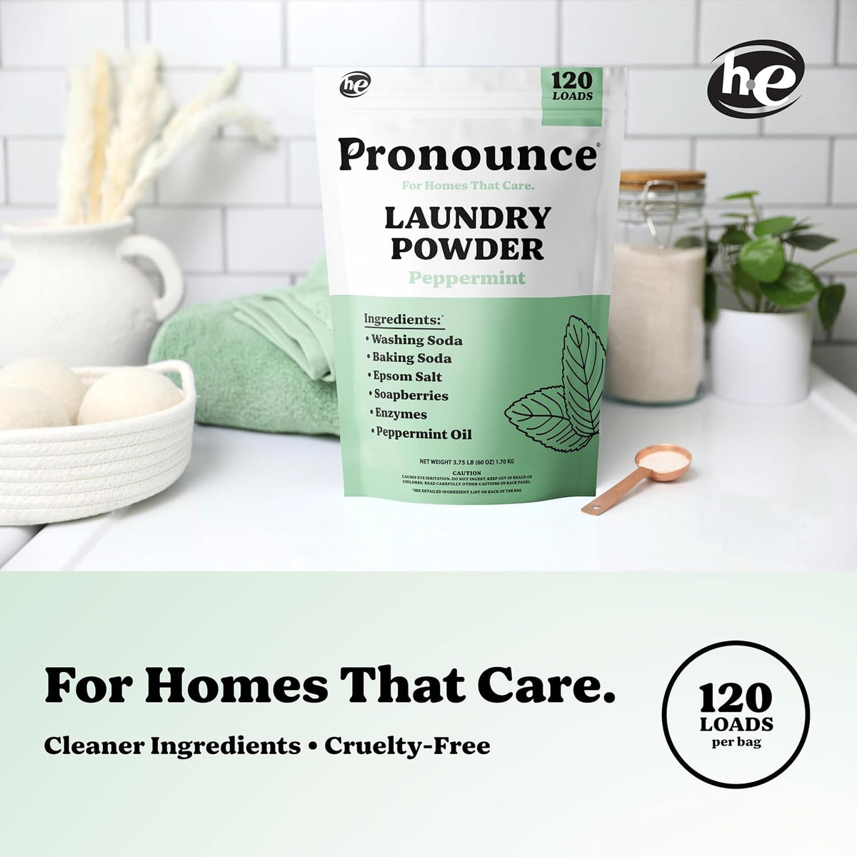 Pronounce Laundry Detergent Powder Alternative | Non-Toxic, Eco-Friendly, Natural for Sensitive