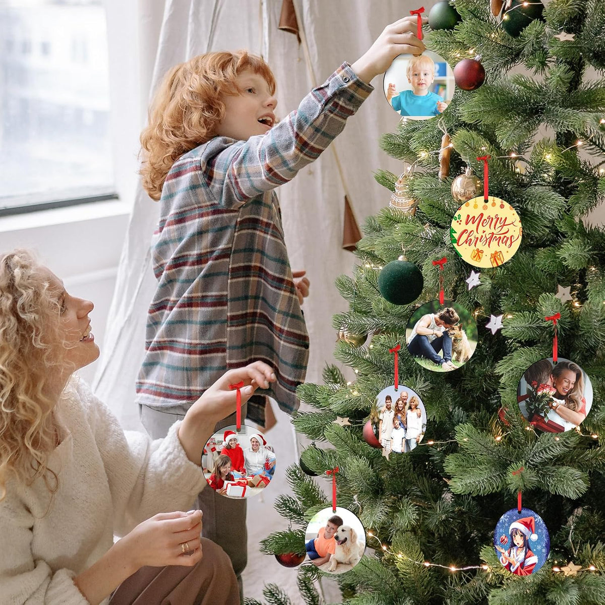 Personalized Christmas Ornaments with Photo - Custom Wood Christmas Ornament - Wedding Gifts for
