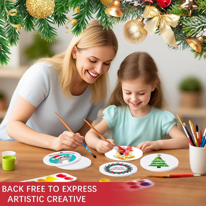 25 PCS Ceramic Sublimation Ornament Blanks Bulk 3 Inch White Round Crafts DIY Personalized Printed