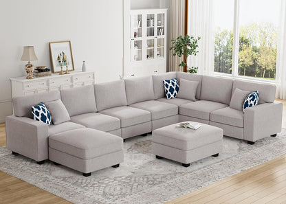 L Lengend Vansen Modular Sectional Sofa U Shaped Couch with Ottoman Modern Reversible Corner