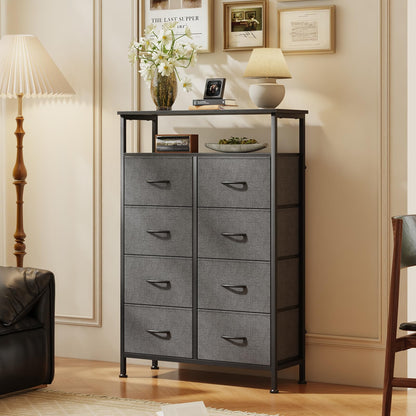 DUMOS Tall 8 Drawer Dresser for Bedroom, Storage Chest of Drawers Cabinet