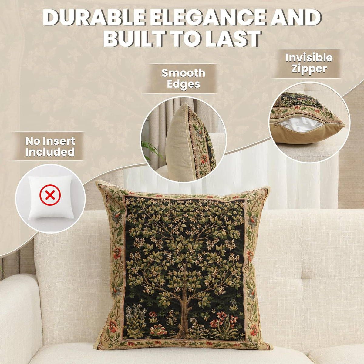 Charlotte Home Furnishings Throw Pillow Covers, Decorative Boho Pillow Covers for Couch, Living