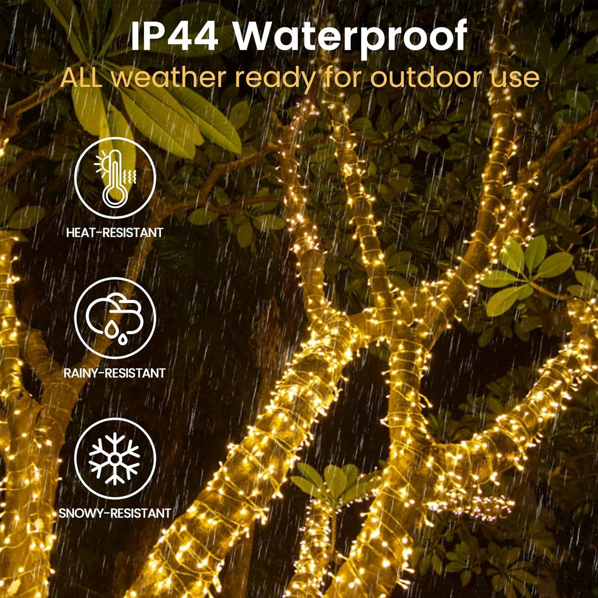 33FT 100LED String Lights Battery Operated with Timer, Waterproof Battery Powered Twinkle Lights, 8