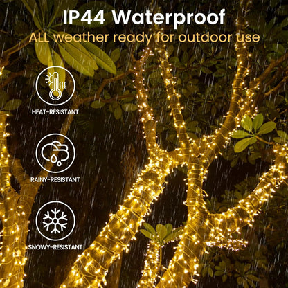 33FT 100LED String Lights Battery Operated with Timer, Waterproof Battery Powered Twinkle Lights, 8