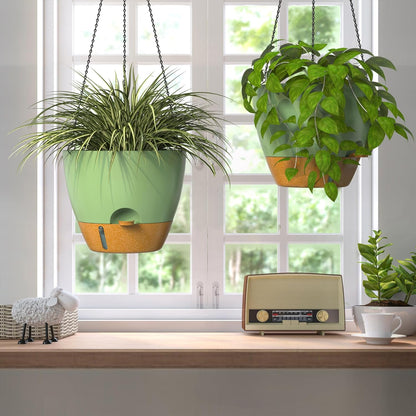 ZMTECH 12 Inch Hanging Planters for Indoor Outdoor Plants, 2 Pack Self Watering Hanging Plant Pots