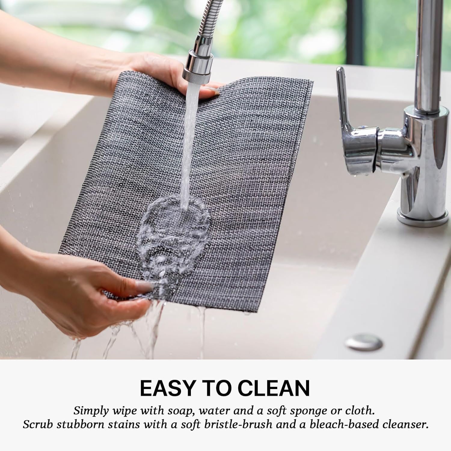 LEXMORE Placemats Set of 8 Vinyl/Plastic Woven Place Mats for Kitchen Table Indoor/Outdoor Washable