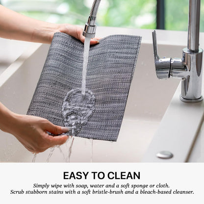 LEXMORE PlaceMats Set of 12 Vinyl/Plastic Woven Place Mats for Kitchen Table Indoor/Outdoor