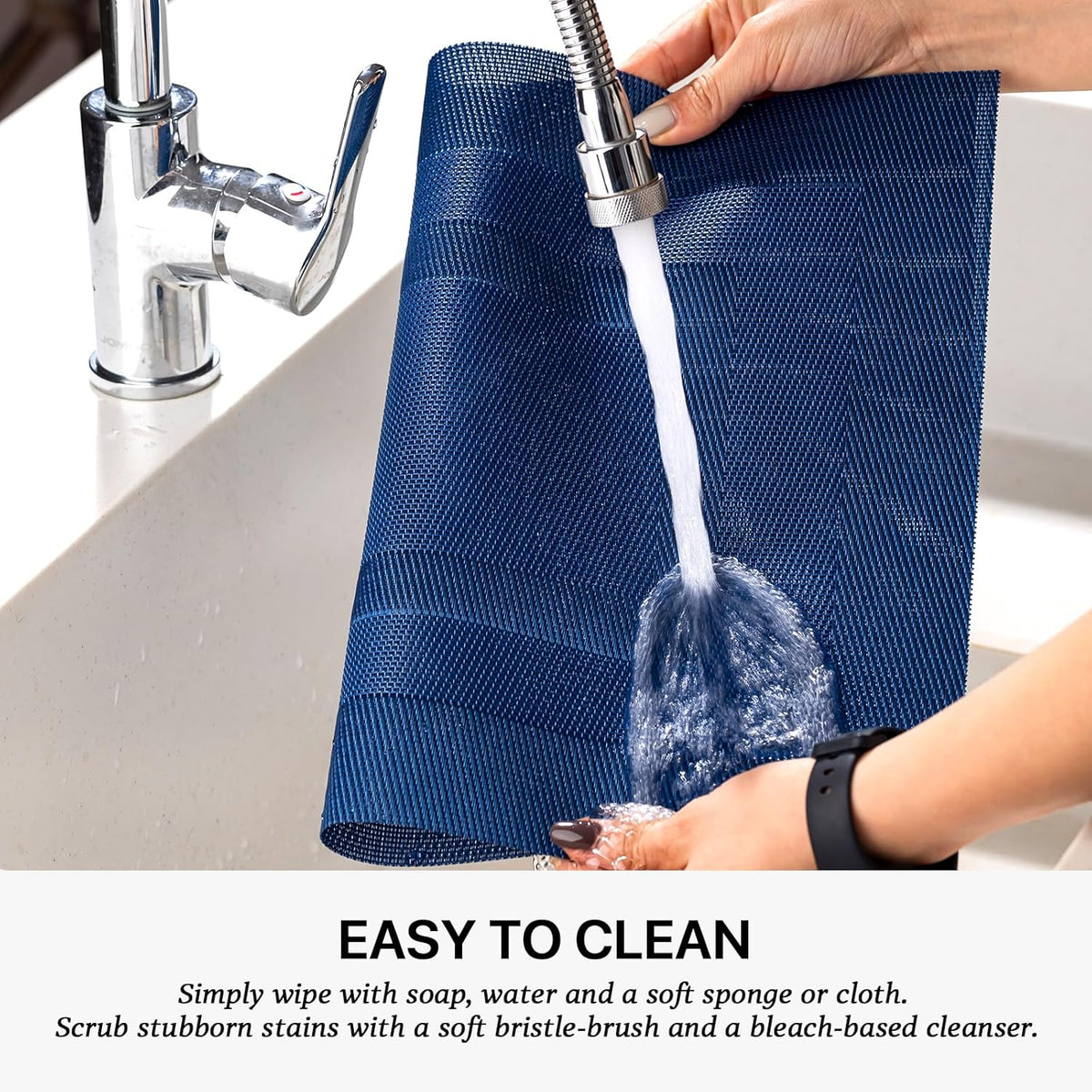 LEXMORE Placemats Set of 8 Vinyl/Plastic Woven Place Mats for Kitchen Table Indoor/Outdoor Washable
