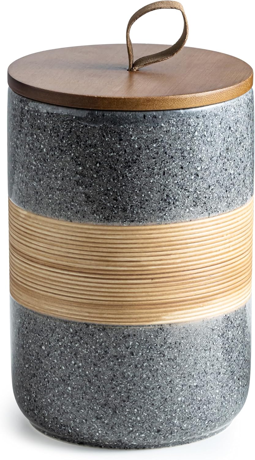 Large Storage Containers with Lids, Ceramic Coffee Container Kitchen Food Storage Cookie Jars with