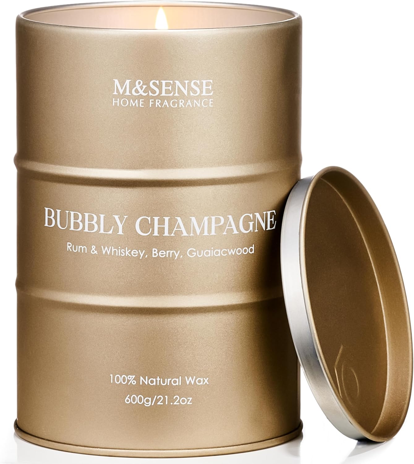 M&SENSE Bubbly Champagne Large Candles for Home Scented, Candles Gifts for Women & Men, Natural Soy