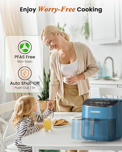 Nuwave Brio Plus Air Fryer 8 Qt, New & Improved, PFAS-FREE, 7 Digital One-Touch Cook Functions that