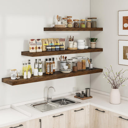 RICHFOCUS 72Inch Floating Shelves for Wall 1 Pack Shelves for Bedroom|Kitchen|Bathroom Wall Mounted