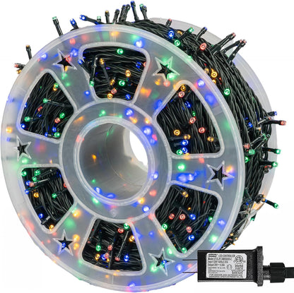 Dazzle Bright 164 FT 500 LED Christmas String Lights, Waterproof Green Wire String Lights with 8