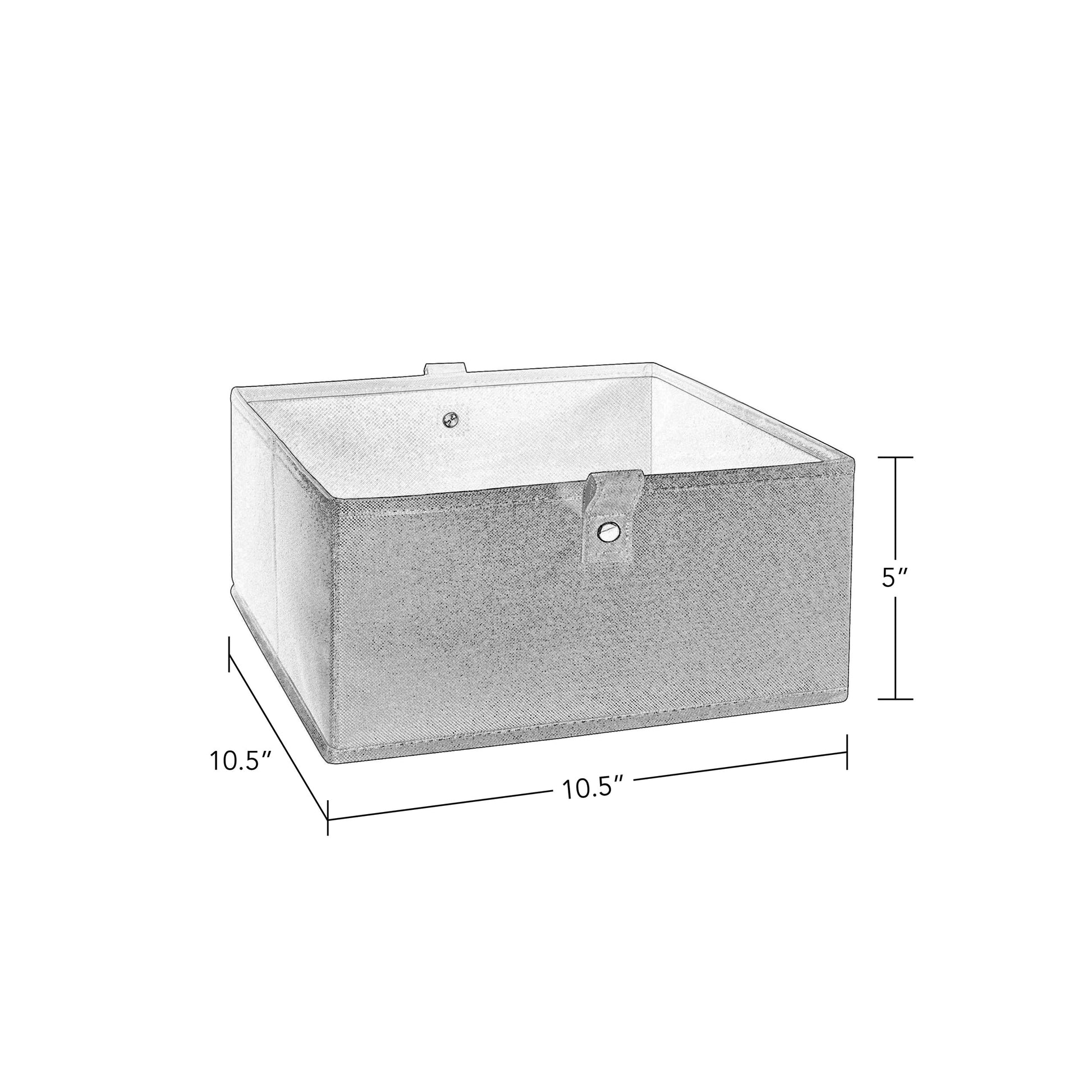 RiverRidge Folding Storage Bins - 6-Pack of 5in Tall Taupe Cubes