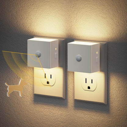 JandCase Motion Sensor Night Light, Night Lights Plug into Wall with Adjustable Brightness, Motion