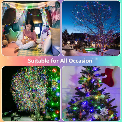 2 Pack String Lights Battery Operated with Timer, 66FT 200 LED Waterproof Battery Twinkle Lights, 8