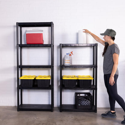 Plastic Milk Crate Storage Tote with Handles, 16-Quart Stackable Cube Organizer for Garage, Home