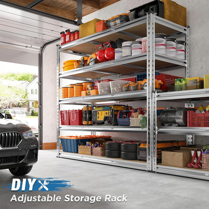 REIBII Garage Shelving, 5 Tier Storage Shelves Load 3000LBS, Adjustable Garage Shelving Heavy Duty