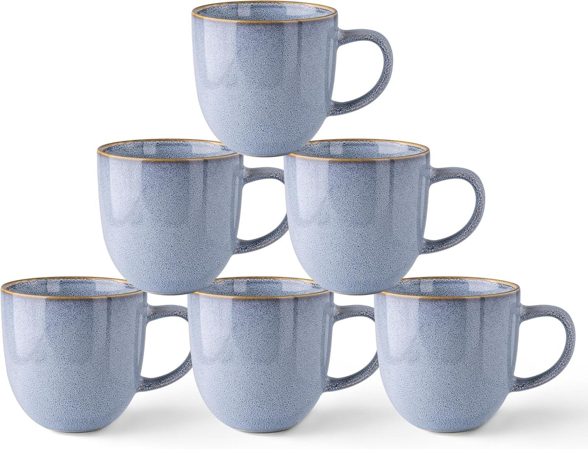 AmorArc 12oz Coffee Mugs, Ceramic Coffee Mugs set of 6 for Man, Woman, Dad, Mom, Modern Coffee Mugs