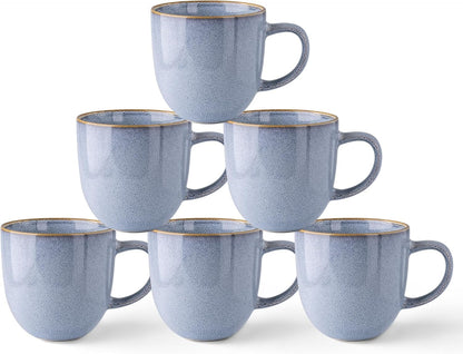 AmorArc 12oz Coffee Mugs, Ceramic Coffee Mugs set of 6 for Man, Woman, Dad, Mom, Modern Coffee Mugs
