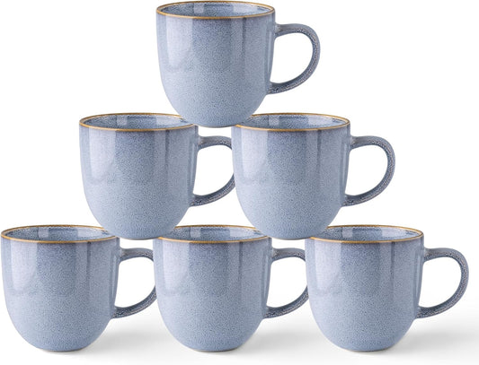 AmorArc 12oz Coffee Mugs, Ceramic Coffee Mugs set of 6 for Man, Woman, Dad, Mom, Modern Coffee Mugs