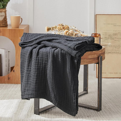 EMME Cotton Muslin Twin Blanket Breathable Gauze Blanket Soft Lightweight Blankets Adults Gifts for