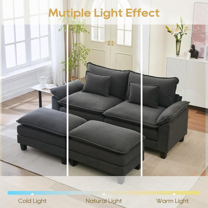 URRED Modular Sectional Sofa Comfy Cloud Couch, Modern Velvet Sofa Sleeper Deep Seat Couches with