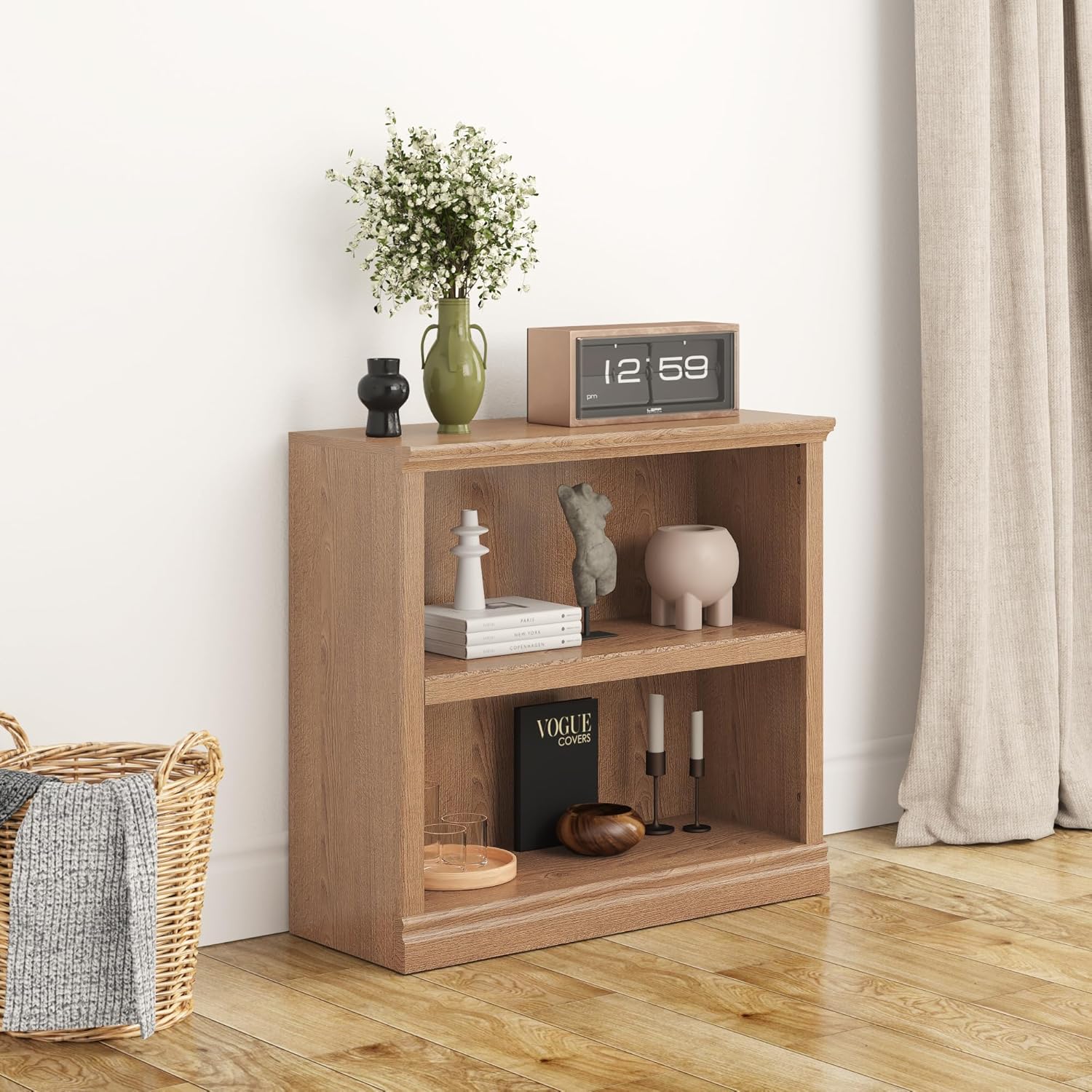 Bookcase, 2 Tiers S Bookshelf Open Storage Organization, Floor Standing Indoor Furniture Book Case
