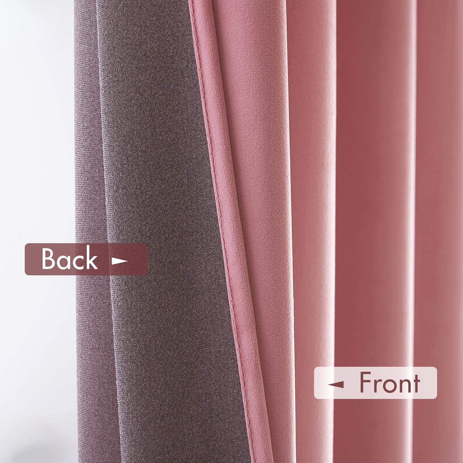 MIULEE Blush Pink Velvet Curtains Thermal Insulated Blackout Curtain Drapes for Bedroom Living Room