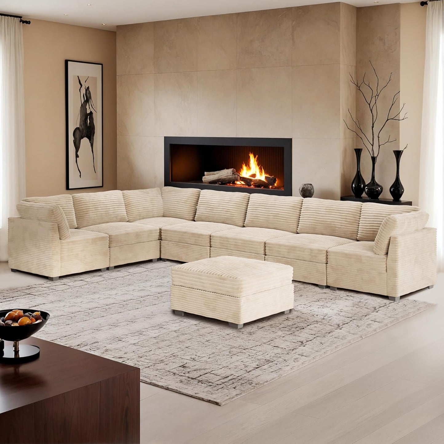 HOOOWOOO Modular Sectional Sofa,8 Pieces Sectional Couches for Living Room,164X66 L Shaped Cloud