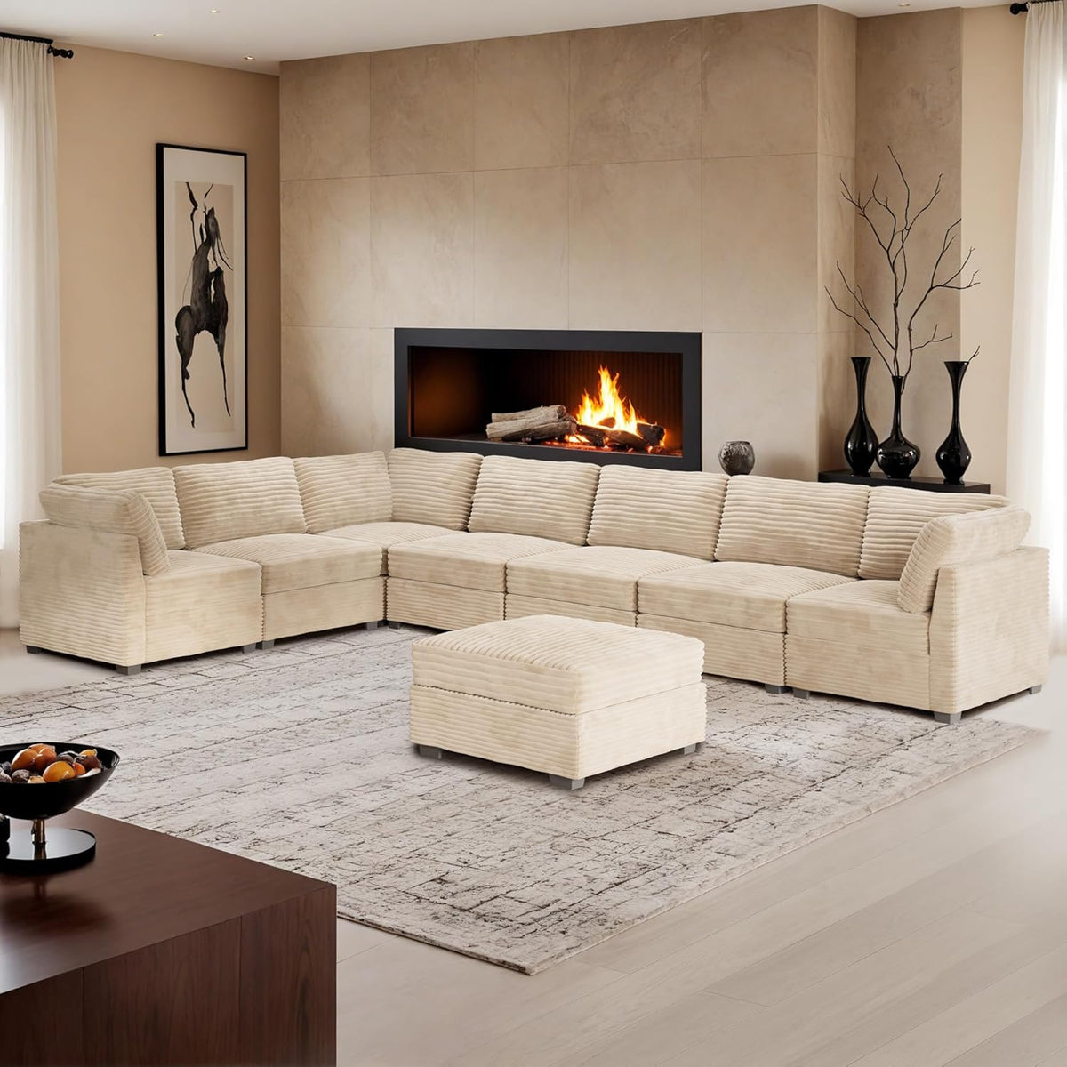 HOOOWOOO Modular Sectional Sofa,8 Pieces Sectional Couches for Living Room,164X66 L Shaped Cloud