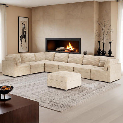 HOOOWOOO Modular Sectional Sofa,8 Pieces Sectional Couches for Living Room,164X66 L Shaped Cloud