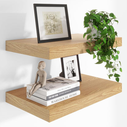 Heimlove 24 x 12 Inch Deep Floating Shelves Wall Mounted with Invisible Brackets,Storage Hanging