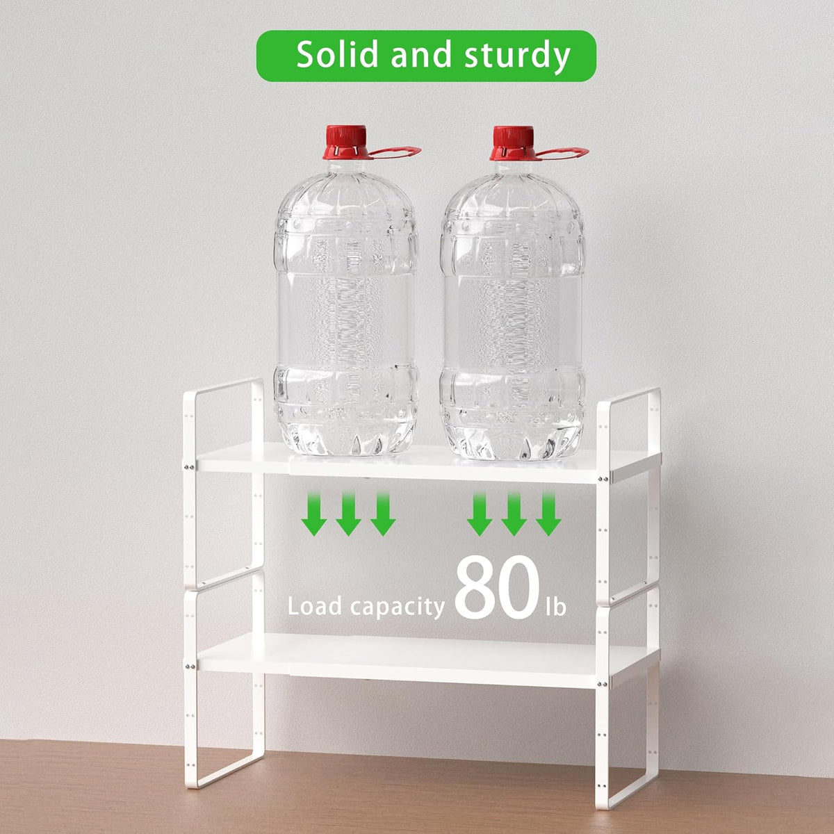 Expandable Cabinet Storage Shelf Stackable Organizer Rack for Kitchen Bathroom Pantry Spice