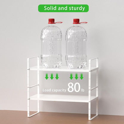 Expandable Cabinet Storage Shelf Stackable Organizer Rack for Kitchen Bathroom Pantry Spice