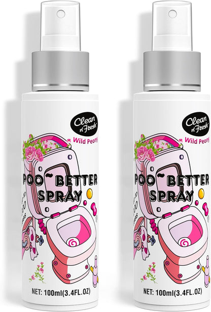 Clean-n-Fresh Toilet Spray, Wild Peony Scent, Bathroom Odor Eliminator & Air Freshener For Room