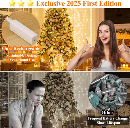 Lipstick LED Fairy Lights Battery Operated, Twinkle Lights with Timer, Rechargeable Mini String