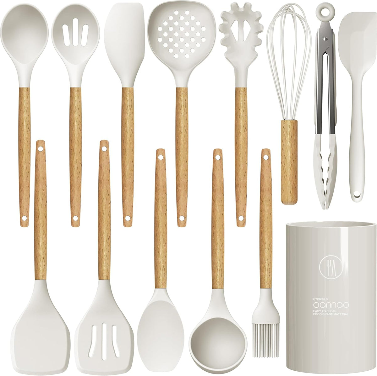 Silicone Cooking Utensils Set - 446°F Heat Resistant Silicone Kitchen Utensils for Cooking,Kitchen
