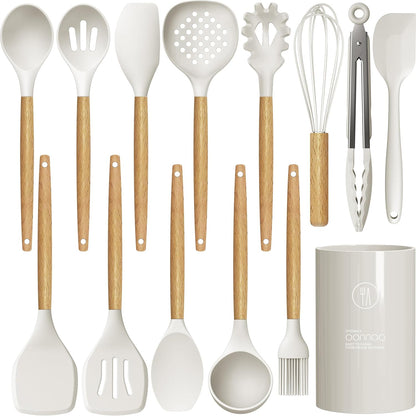 Silicone Cooking Utensils Set - 446°F Heat Resistant Silicone Kitchen Utensils for Cooking,Kitchen