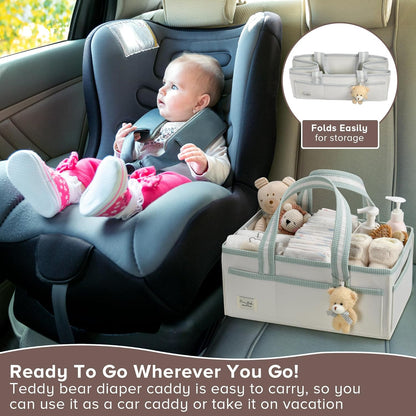 PeraBella XL Diaper Caddy Organizer With Handle, Baby Shower Gifts Basket Bag, Registry Search Must